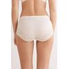 Woman’s Microfiber and Lace High Rise Panties(Natural – Avorio Crema)