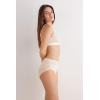 Woman’s Microfiber and Lace High Rise Panties(Natural – Avorio Crema)