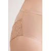 Woman’s Microfiber and Lace High Rise Panties(Natural – Honey Soft Beige)