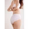 Woman’s Microfiber and Lace High Rise Panties(White – White)