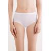 Woman’s Microfiber and Lace High Rise Panties(White – White)