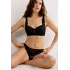 Woman’s Pretty Flowers Brazilian(Black – Black)