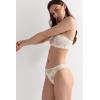 Woman’s Pretty Flowers Brazilian(Ivory – Powder White)