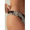 Woman’s Pretty Flowers Brazilian(Multicolor – Black/Ivory)