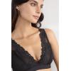 Woman’s Pretty Flowers Lara Triangle Bra(Black – Black)