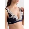 Woman’s Pretty Flowers Lara Triangle Bra(Blue – Deep Blue/Vanilla)