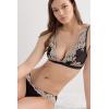 Woman’s Pretty Flowers Lara Triangle Bra(Multicolor – Black/Ivory)