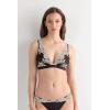 Woman’s Pretty Flowers Lara Triangle Bra(Multicolor – Black/Ivory)