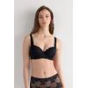 Woman’s Pretty Flowers Sofia Balconette Bra(Black – Black)