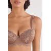 Woman’s Pretty Flowers Sofia Balconette Bra(Natural – Caramel Dark Beige)