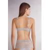 Woman’s Pretty Flowers Sofia Balconette Bra(Pale Grey – Ice Grey)