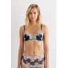 Woman’s Pretty Flowers Tiziana Triangle Bra(Blue – Deep Blue/Vanilla)