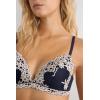 Woman’s Pretty Flowers Tiziana Triangle Bra(Blue – Deep Blue/Vanilla)