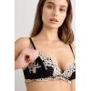 Woman’s Pretty Flowers Tiziana Triangle Bra(Multicolor – Black/Ivory)
