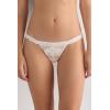 Woman’s Pretty Flowers Tulle G-String(Ivory – Powder White)