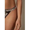 Woman’s Pretty Flowers Tulle G-String(Multicolor – Black/Ivory)