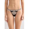 Woman’s Pretty Flowers Tulle G-String(Multicolor – Black/Ivory)
