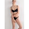Woman’s Sofia Natural Lift Balconette Bra in Silk(Black – Black)
