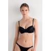 Woman’s Sofia Natural Lift Balconette Bra in Silk(Black – Black)