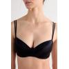 Woman’s Sofia Natural Lift Balconette Bra in Silk(Black – Black)