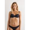 Woman’s Sofia Natural Lift Balconette Bra in Ultralight Microfiber(Black – Black)