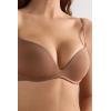 Woman’s The Silky Touch Microfiber Gioia Super Push-Up Bra(Natural – Caramel Dark Beige)