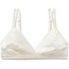 Woman’s Emma Refined Everyday Bralette Triangle Bra in Silk(Ivory – Powder White)
