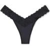 Woman’s Lace and Microfiber ‘80s Style Brazilian(Black – Black)
