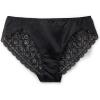 Woman’s Lace and Silk Bikini Briefs(Black – Black)