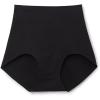 Woman’s Light Shaping Cotton High Waist Panties(Black – Black)
