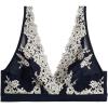 Woman’s Pretty Flowers Lara Triangle Bra(Blue – Deep Blue/Vanilla)