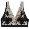 Woman’s Pretty Flowers Lara Triangle Bra(Multicolor – Black/Ivory)