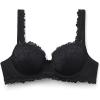 Woman’s Pretty Flowers Sofia Balconette Bra(Black – Black)