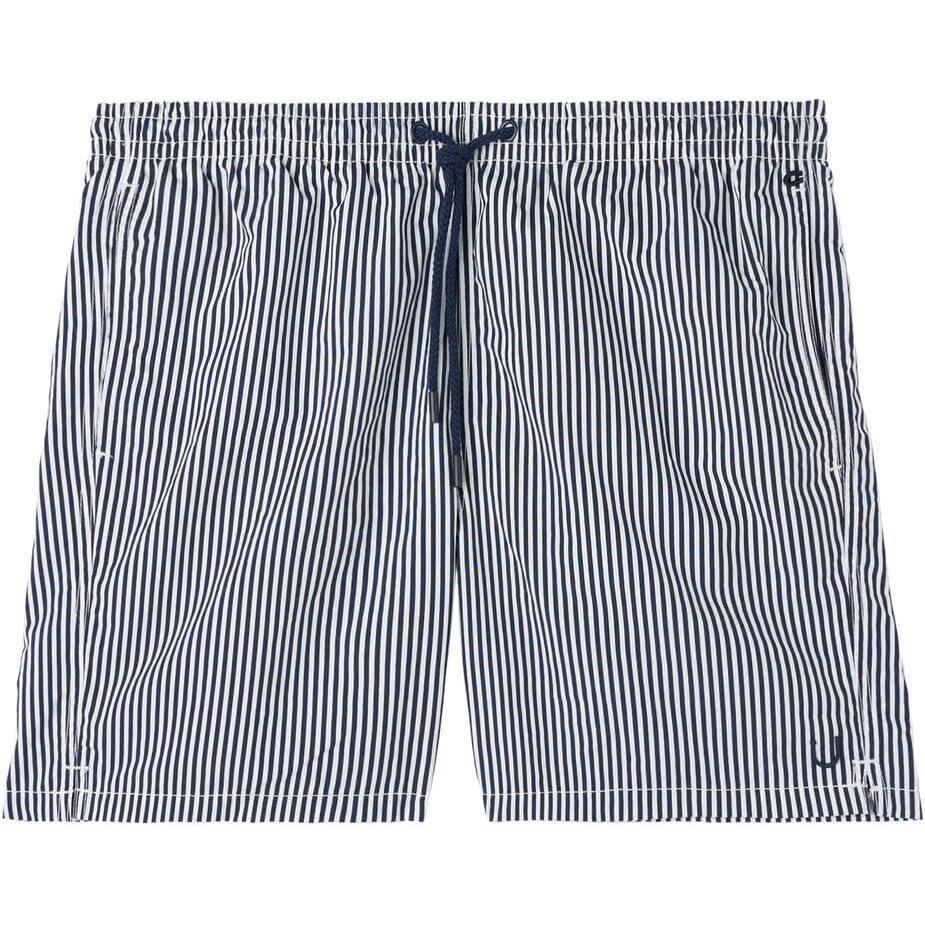 imageMans Blue Stripe Print Swim TrunksBlue  Stampa Riga Bianco Blu Intenso
