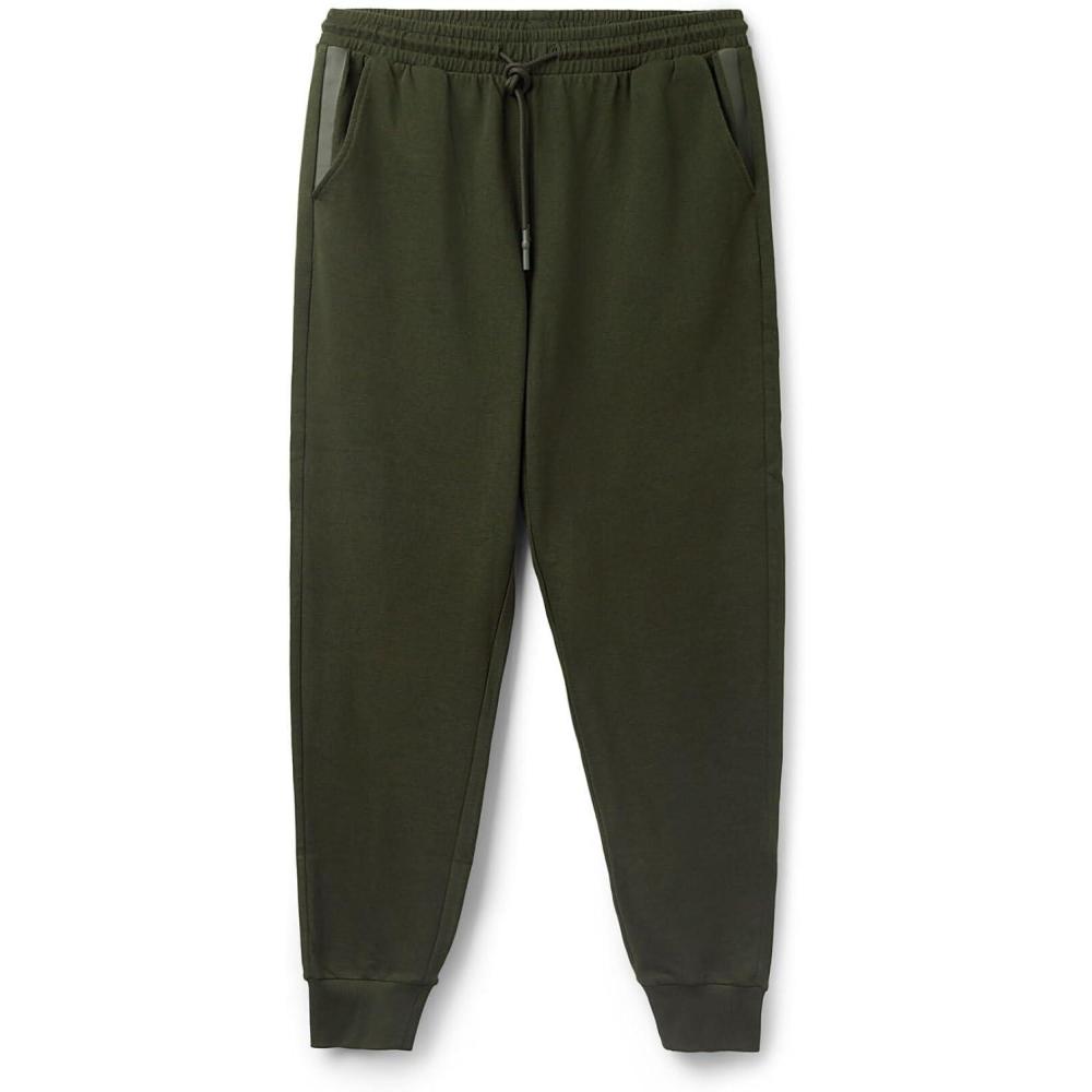 imageMans Full Length Cotton SweatpantsGreen  Military Green