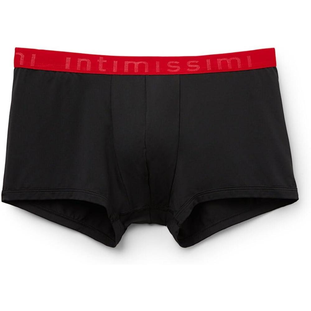 imageMans Microfiber Logo Boxer ShortsBlack  BlackIntense Red