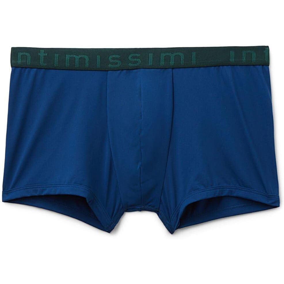 imageMans Microfiber Logo Boxer ShortsBlue  Dark DenimVerde Scuro