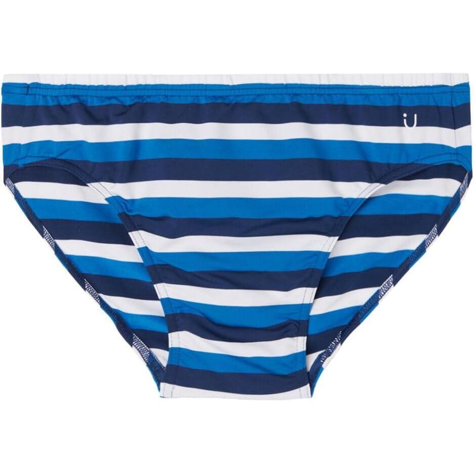 imageMans Stripe Print Swim BriefsBlue  Riga BiancoBlu