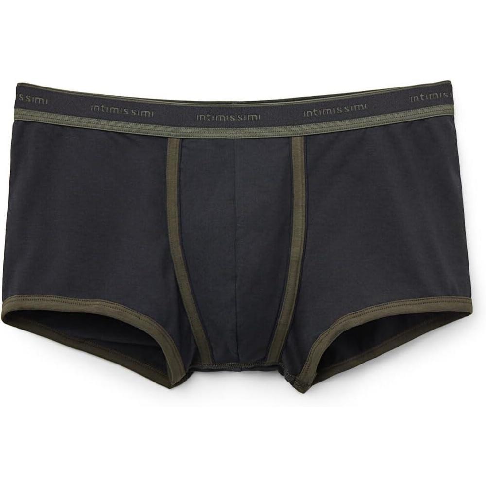 imageMans Superior Cotton Boxers with LogoBlack  NeroVerde Militare