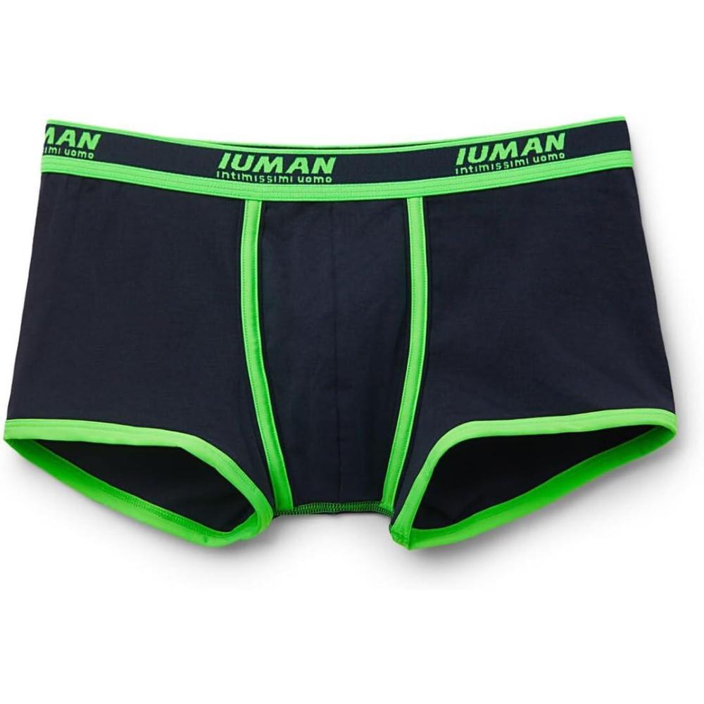 imageMans Superior Cotton Boxers with LogoBlue  Blu IntensoVerde Fluo