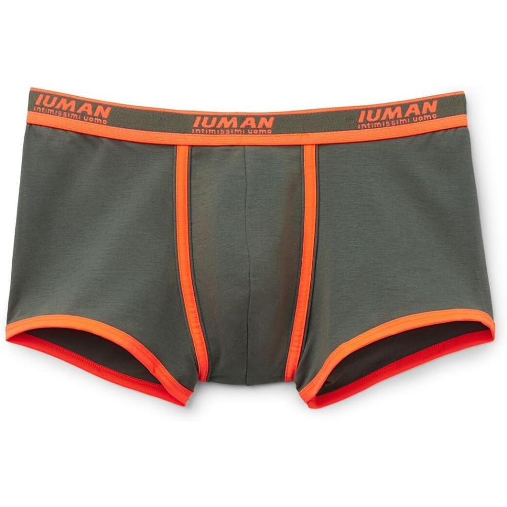 imageMans Superior Cotton Boxers with LogoGreen  Verde TimoArancio Fluo
