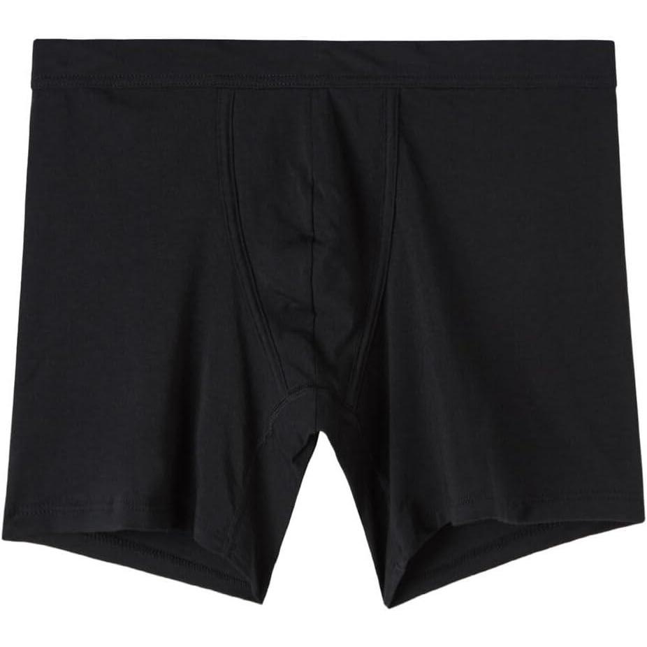 imageMans Superior Cotton Long BoxersBlack  Black