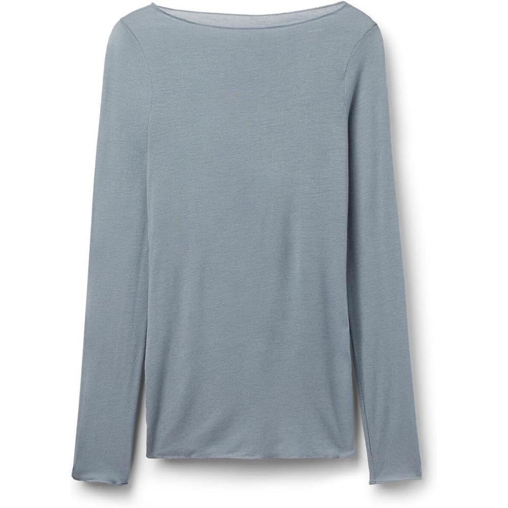 imageWomans Boat Neck Modal Cashmere Ultralight TopBlue  Ash Blue