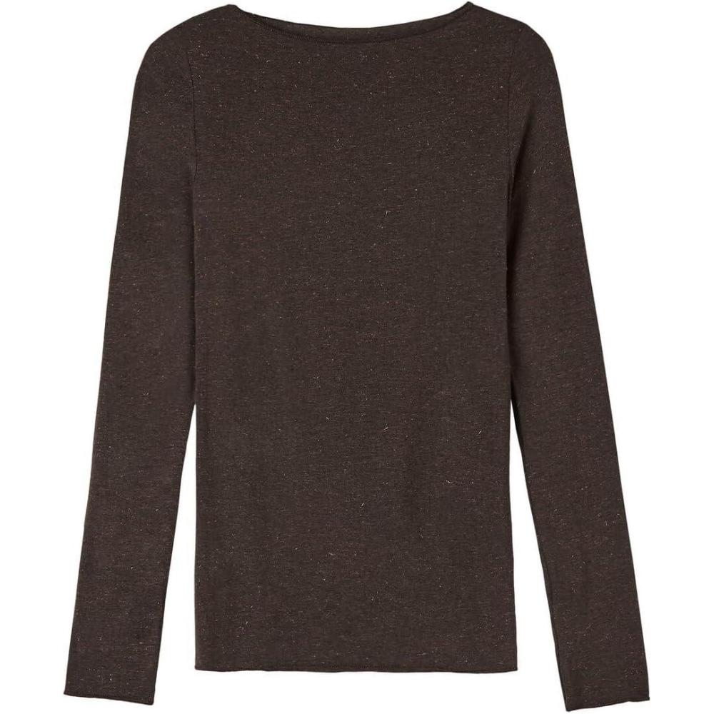 imageWomans Crewneck Top in Modal Light with Cashmere LamBrown  Marrone Scuro Lame