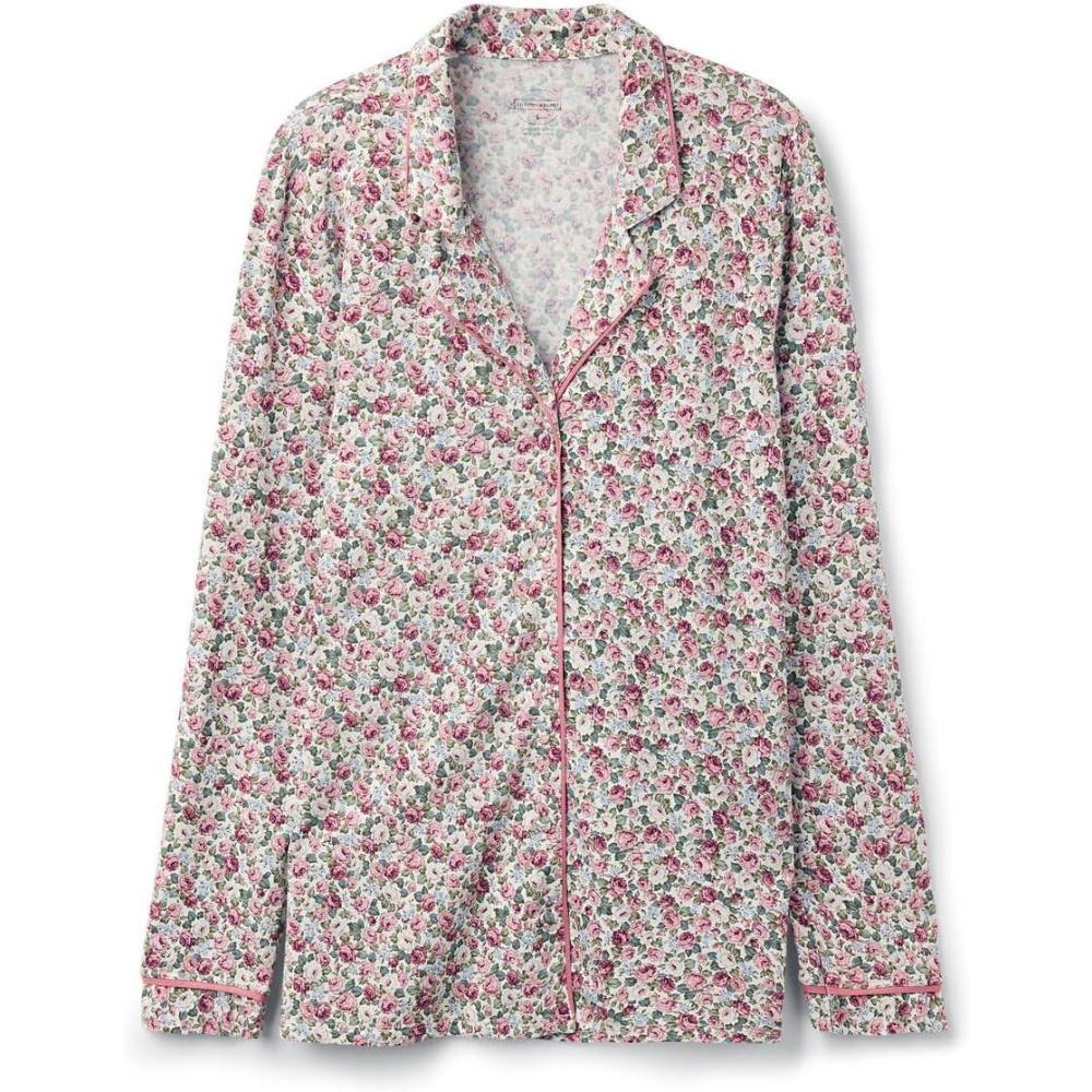 imageWomans Floral Romance Button Up ShirtPrint  Stampa Floral Romance