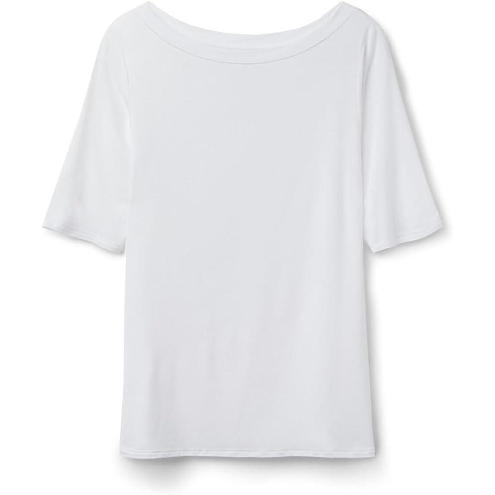 imageWomans Fresh Bamboo Bateau Neck TopWhite  Milk White