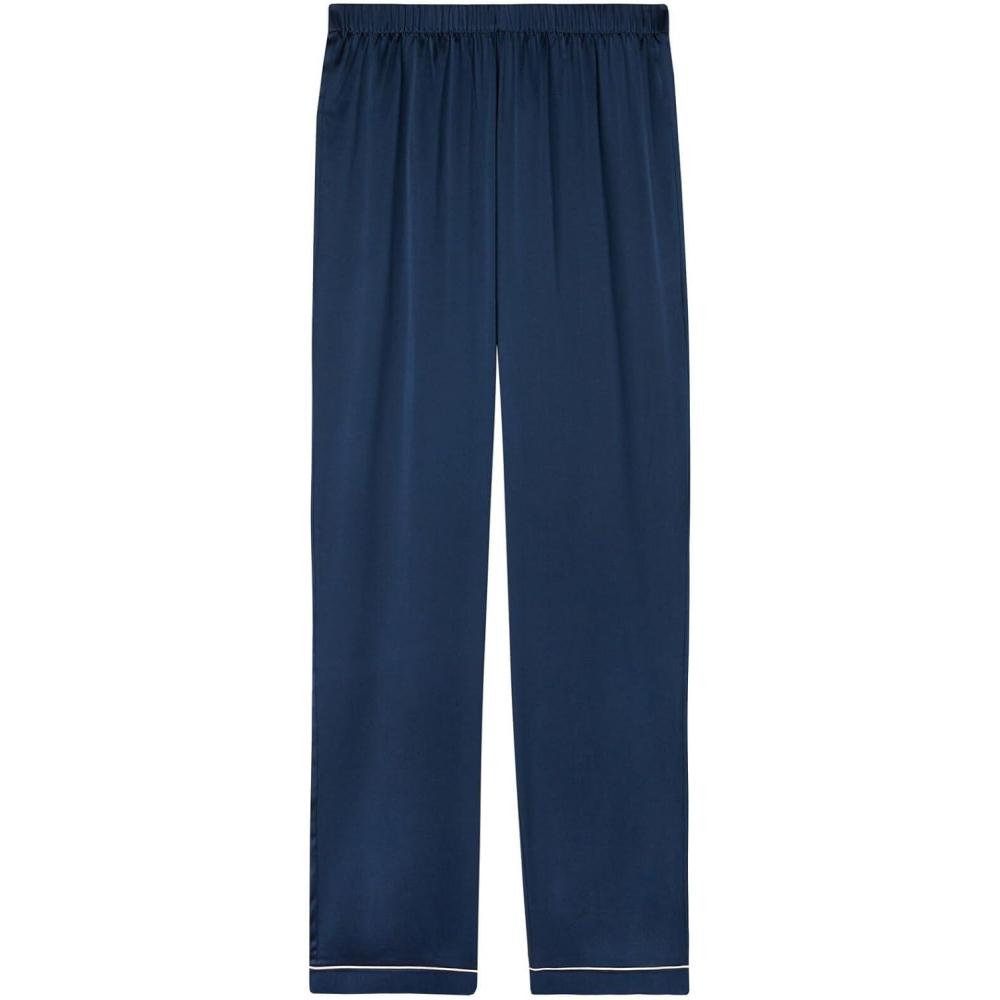 imageWomans Full Length Silk PantsBlue  Intense Blue