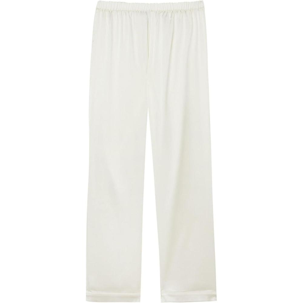imageWomans Full Length Silk PantsIvory  Powder White