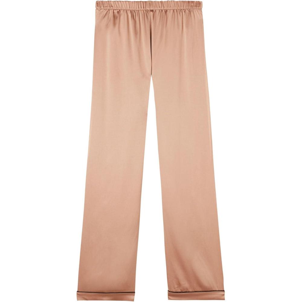 imageWomans Full Length Silk PantsNatural  Satin Pink