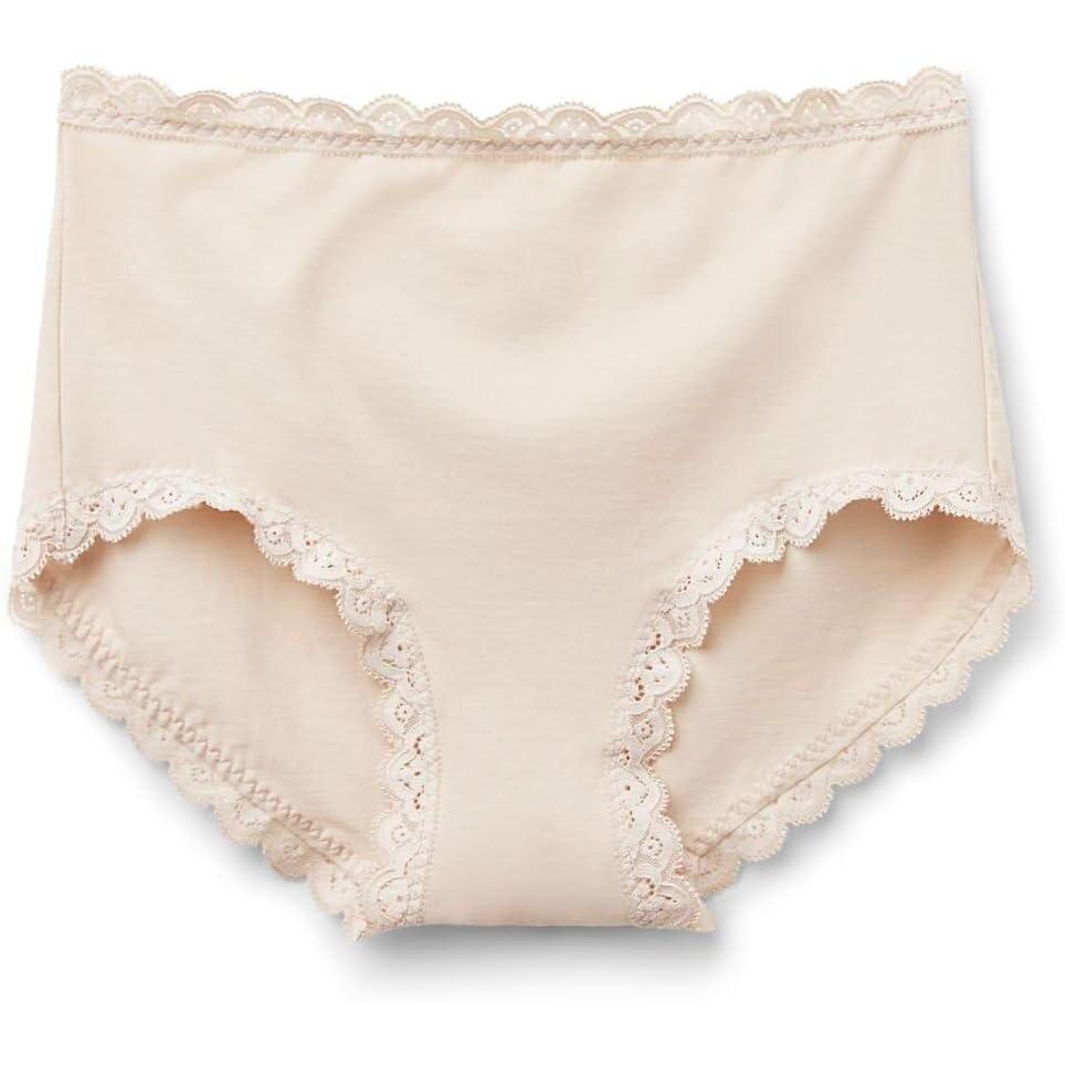 imageWomans High Rise Cotton and Lace HipstersNatural  Avorio Crema